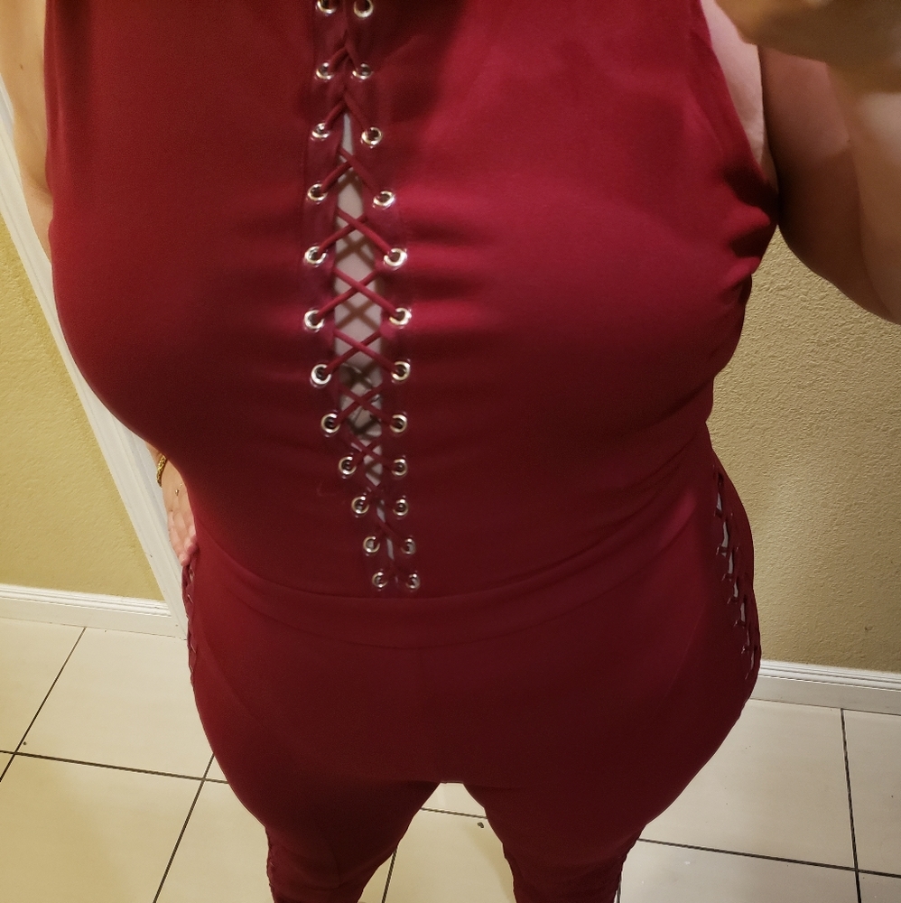 NEW Red Laced Plus Size Jumper 3X